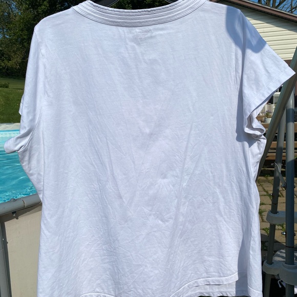 Coldwater Creek White Embellished Short Sleeve Shirt - 100% Supima Cotton - Picture 5 of 9